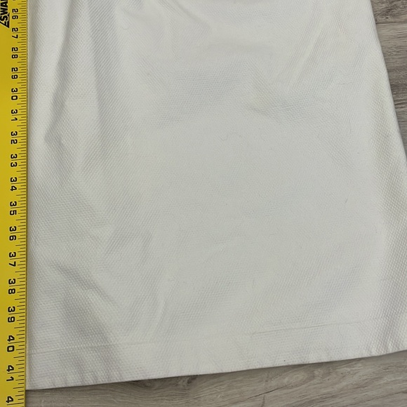 Bloomingdale’s White Waffle Fabric Sleeveless V-Neck Zip Up V-Back Midi Dress 14 - Picture 7 of 8